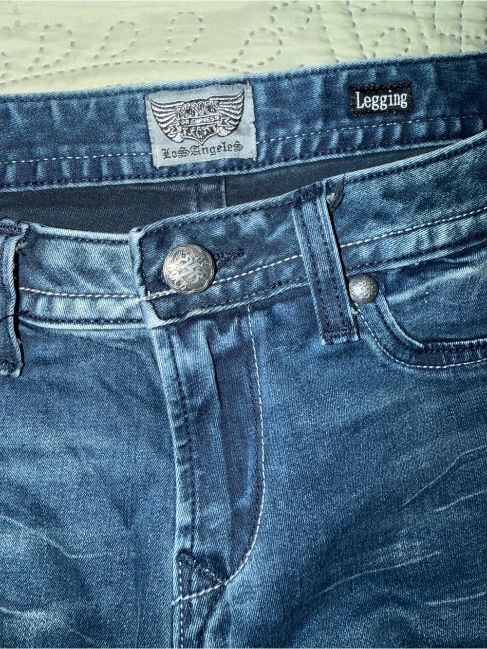 Express Rerock Dark Blue Skinny Legging Jeans